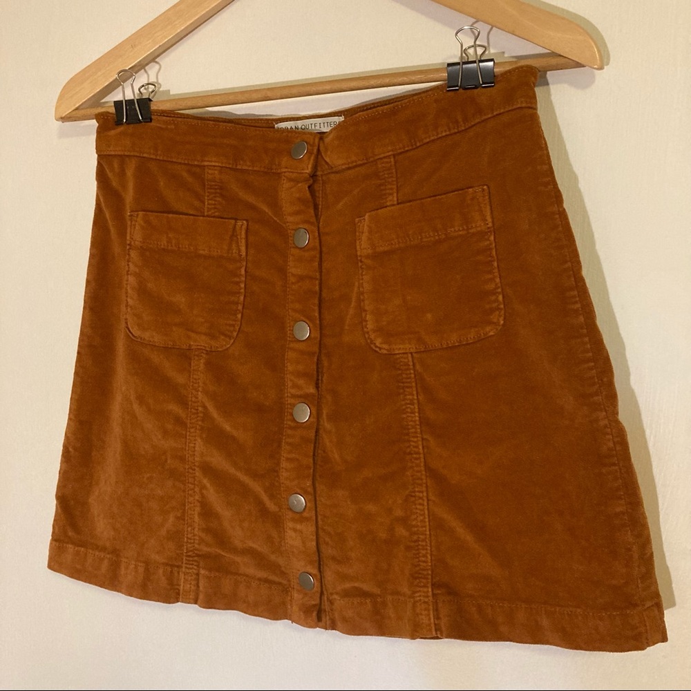 Fall retro Mini skirt A line button down